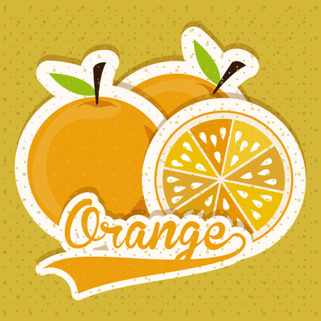 Fruits design over yellow background, vector illustrationのイラスト素材