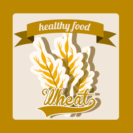 Wheat  design over yellow background, vector illustrationのイラスト素材