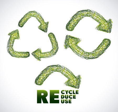 Recycle design over white background, vector illustrationのイラスト素材