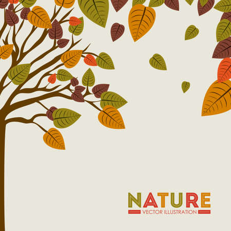 Ecology design over beige background, vector illustrationのイラスト素材