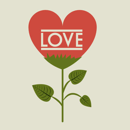 Love design over beige background, vector illustrationのイラスト素材