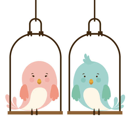 Birds design over white background, vector illustrationのイラスト素材