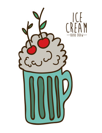 Food design over beige background, vector illustrationのイラスト素材
