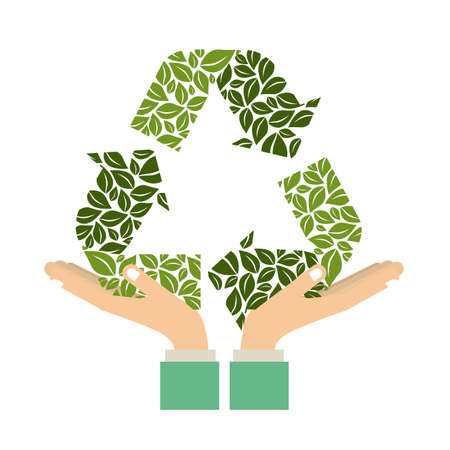 Recycle design over white background, vector illustrationのイラスト素材