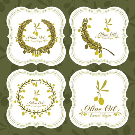 Olive oil design over green background, vector illustrationのイラスト素材