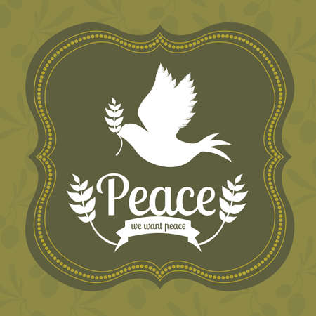 Peace design over green background,vector illustrationのイラスト素材
