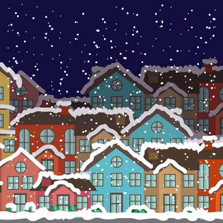 Christmas design over townscape background,vector illustrationのイラスト素材