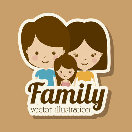 Family design over brown background,vector illustrationのイラスト素材