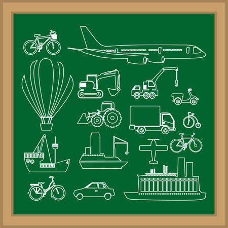 Transport design over blackboard background,vector illustrationのイラスト素材