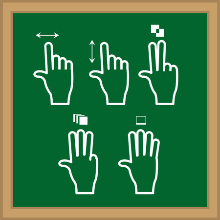 Hands design over blackboard background,vector illustrationのイラスト素材