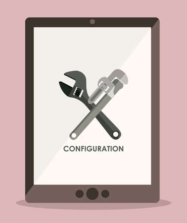 Technology design over pink background, vector illustrationのイラスト素材