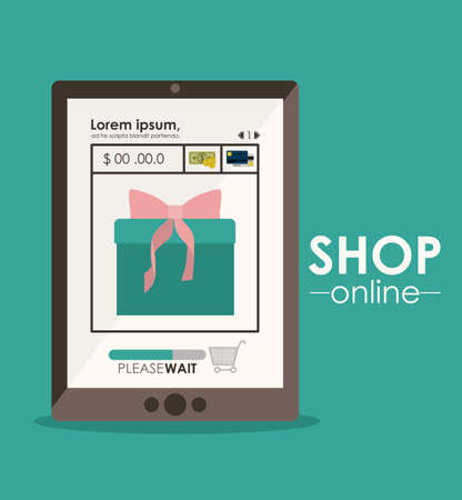 Shopping design over blue background, vector illustrationのイラスト素材