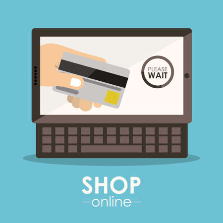 Shopping design over blue background, vector illustrationのイラスト素材