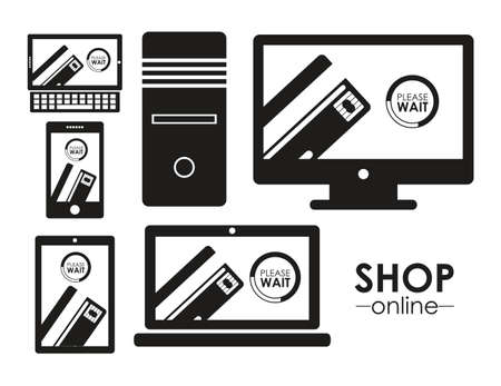 Shopping design over white background, vector illustrationのイラスト素材