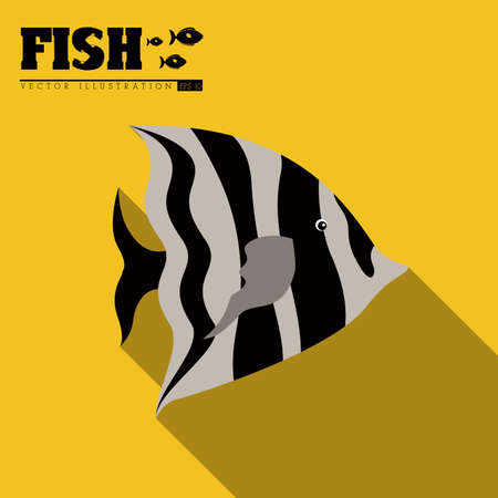 Fish design over yellow background,vector illustrationのイラスト素材