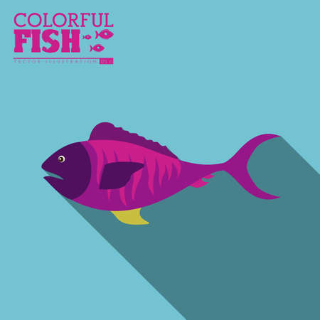 Fish design over blue background,vector illustrationのイラスト素材