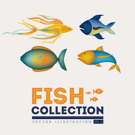 Fish design over beige background,vector illustrationのイラスト素材
