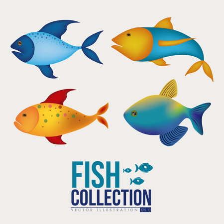 Fish design over beige background,vector illustrationのイラスト素材