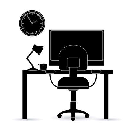 Office design over white background, vector illustrationのイラスト素材