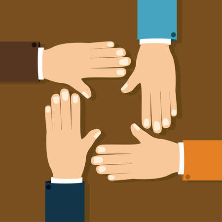 Hands design over brown background, vector illustrationのイラスト素材
