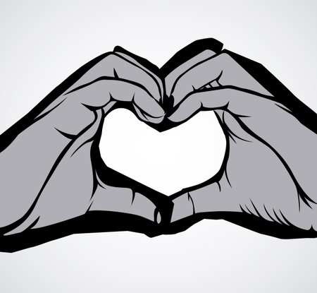 Hands design over white background, vector illustrationのイラスト素材