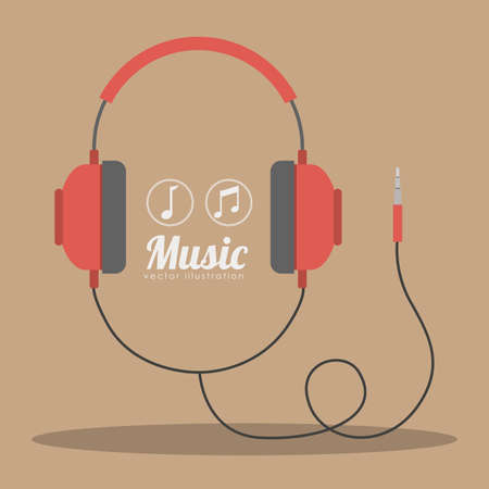 Music design over brown background, vector illustrationのイラスト素材