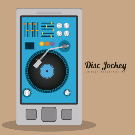 DJ design over brown background, vector illustrationのイラスト素材