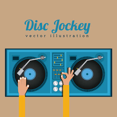 DJ design over beige background, vector illustrationのイラスト素材