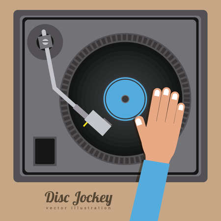 DJ design over brown background, vector illustrationのイラスト素材