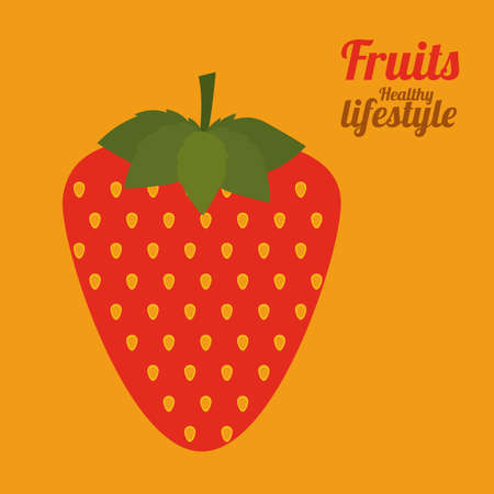 Fruits design over yellow background, vector illustrationのイラスト素材