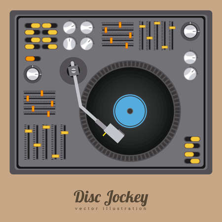 DJ design over brown background, vector illustrationのイラスト素材