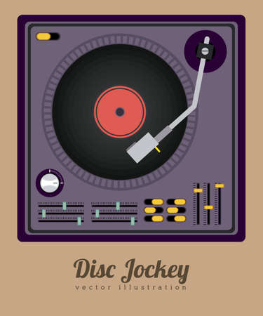 DJ design over brown background, vector illustrationのイラスト素材