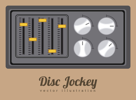 DJ design over brown background, vector illustrationのイラスト素材