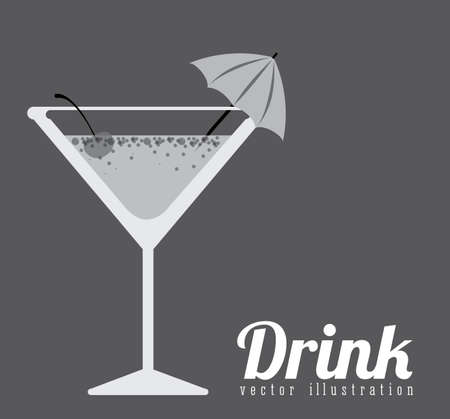 Drinks design over gray background, vector illustrationのイラスト素材
