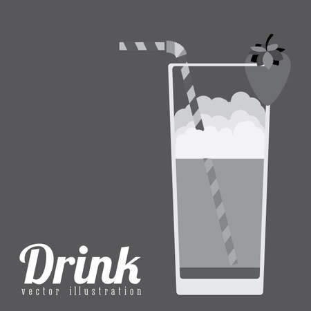 Drinks design over gray background, vector illustrationのイラスト素材