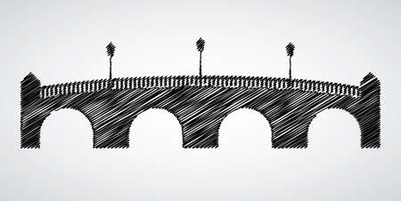 bridge over white background, vector illustrationのイラスト素材