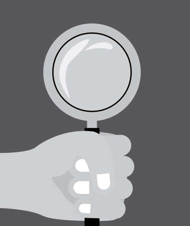 magnify over gray background, vector illustrationのイラスト素材