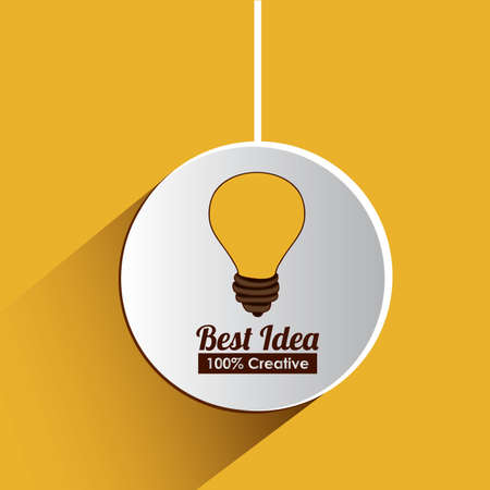 Bulb design over yellow background, vector illustrationのイラスト素材