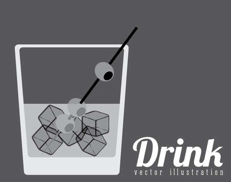 Drinks design over gray background, vector illustrationのイラスト素材