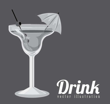Drinks design over gray background, vector illustrationのイラスト素材