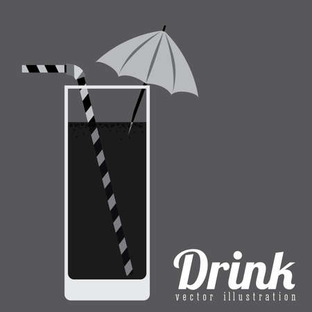 Drinks design over gray background, vector illustrationのイラスト素材