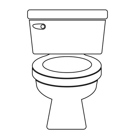 toilet bowl over white background, vector, illustrationのイラスト素材