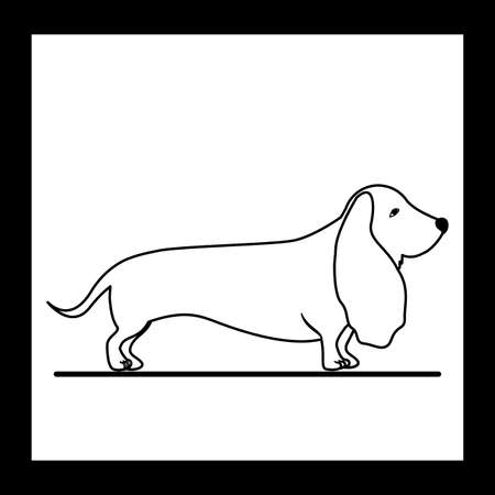 dog over black background, vector illustrationのイラスト素材