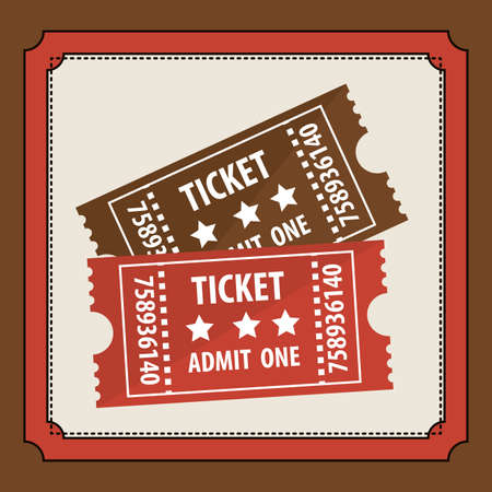 tickets over brown background, vector illustrationのイラスト素材