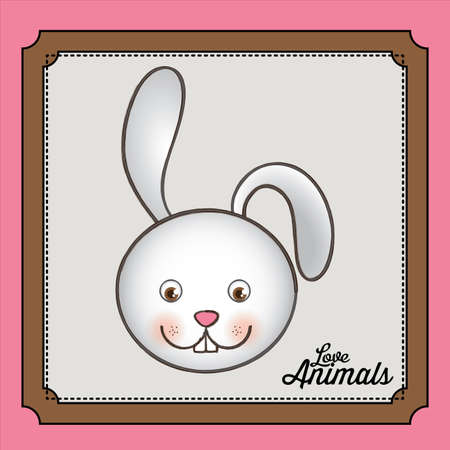 Animal design over pink background.のイラスト素材