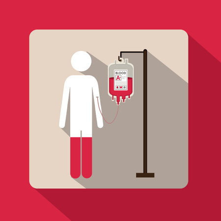 Medical design over red background, vector illustrationのイラスト素材