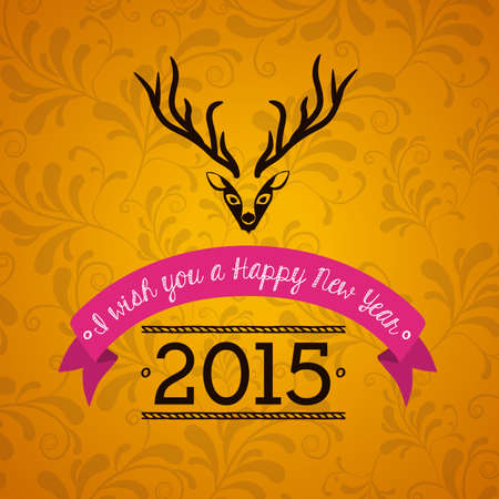 New year design over yellow background, vector illustrationのイラスト素材