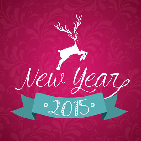 New year design over pink background, vector illustrationのイラスト素材