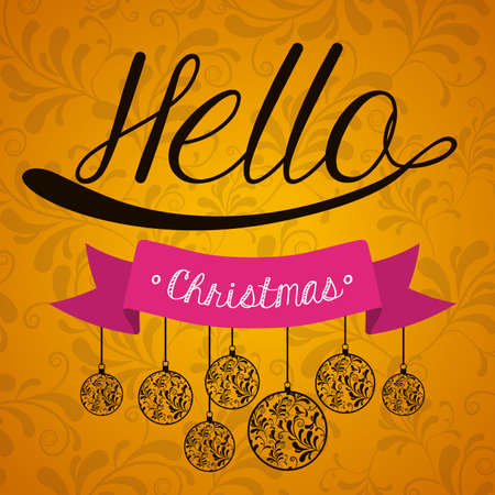 Christmas design over yellow background, vector illustrationのイラスト素材