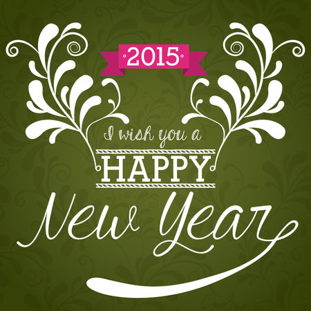 New year design over green background, vector illustrationのイラスト素材